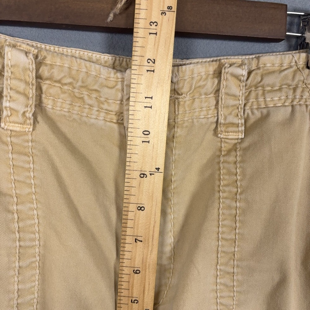 True Religion Cargo Shorts Mens 36 Khaki Cotton Utility Flap Pockets Baggy - Picture 13 of 14